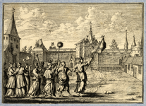32318 Afbeelding van een stoet gewapende vrouwen, aangevoerd door van Trijn van Leemput, op weg om het kasteel ...